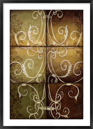 Framed Wrought Iron &amp; Damask Print