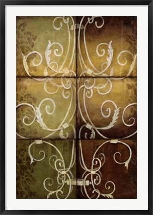 Framed Wrought Iron &amp; Damask Print