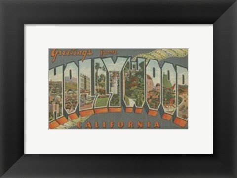 Framed Greetings from Hollywood Print