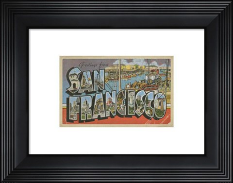 Framed Greetings from San Francisco Print