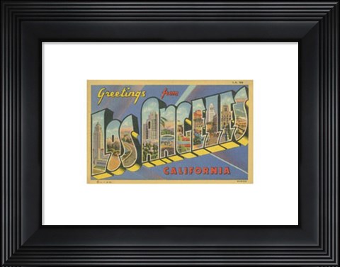 Framed Greetings from Los Angeles Print