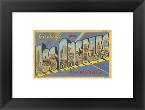 Framed Greetings from Los Angeles Print