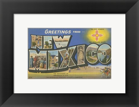 Framed Greetings from New Mexico Print