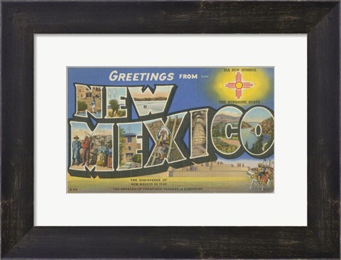 Framed Greetings from New Mexico Print