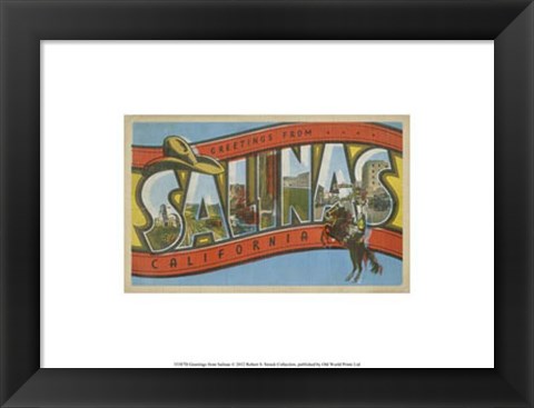 Framed Greetings from Salinas Print