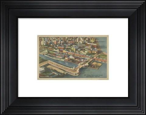 Framed Chicago- Bird&#39;s Eye View Print