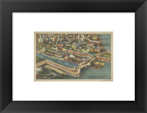 Framed Chicago- Bird&#39;s Eye View Print