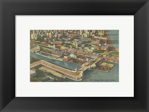 Framed Chicago- Bird&#39;s Eye View Print