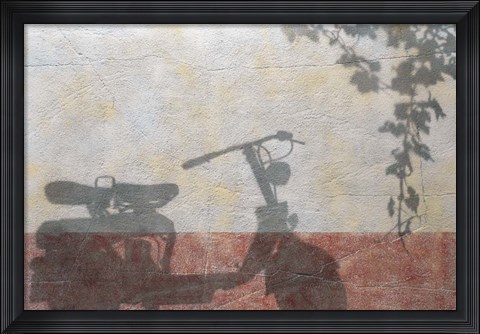 Framed Old Moterbike Shadow Print