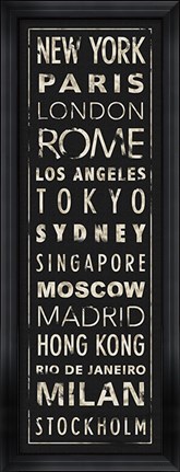 Framed Transit World Cities I Black Print
