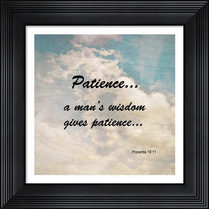 Framed Patience Proverbs 19:11 Against the Sky Print
