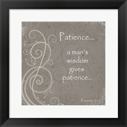 Framed Patience Quote Print