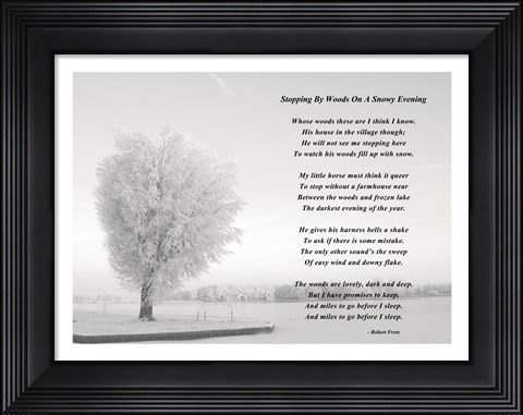 Framed Stopping By Woods On A Snowy Evening Print