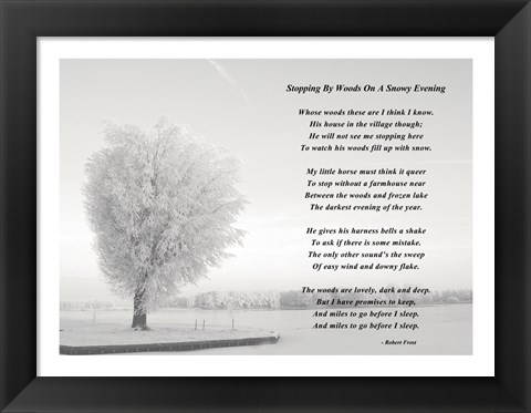 Framed Stopping By Woods On A Snowy Evening Print