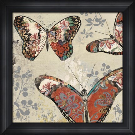 Framed Patterned Butterflies II Print