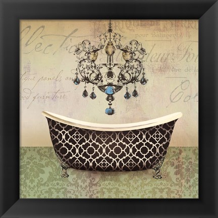 Framed French Vintage Bath I Print