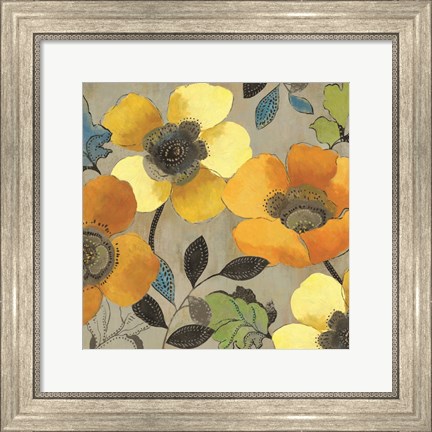 Framed Yellow and Orange Poppies II Print