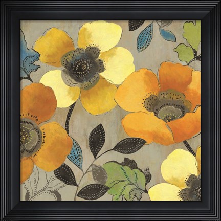 Framed Yellow and Orange Poppies II Print