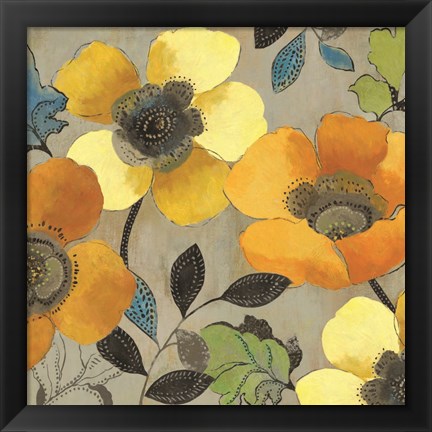 Framed Yellow and Orange Poppies II Print