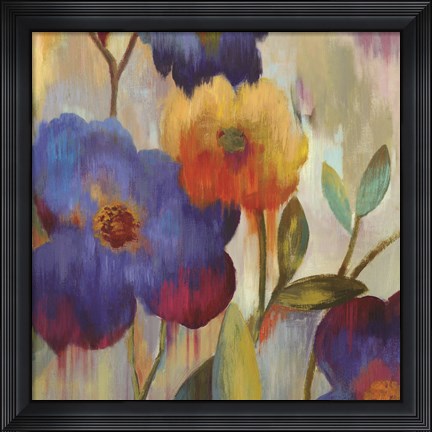 Framed Ikat Florals I Print