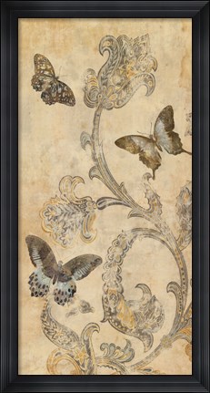 Framed Papillion Decoratif I Print