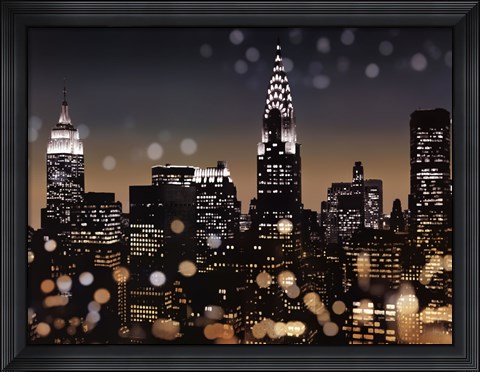 Framed New York Night I Print