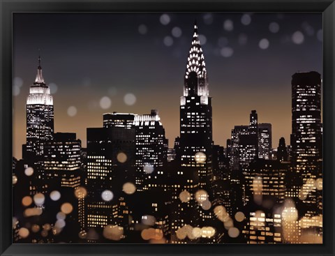 Framed New York Night I Print