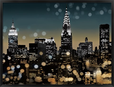 Framed New York Night I Print