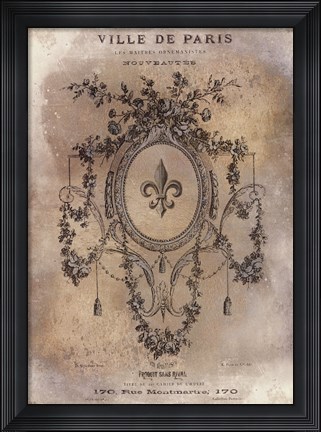 Framed Ville de Paris Print