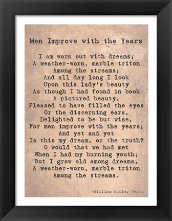 Framed Men Improve With the Years Print