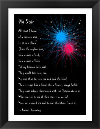 Framed My Star by Robert Browning - long Print