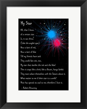 Framed My Star by Robert Browning - long Print