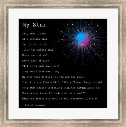 Framed My Star by Robert Browning Print