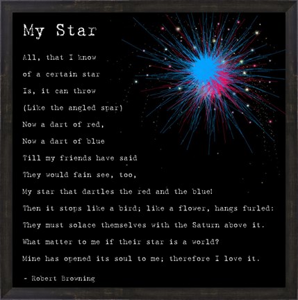 Framed My Star by Robert Browning Print