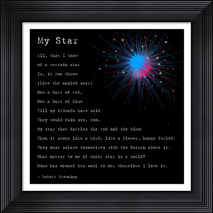 Framed My Star by Robert Browning Print