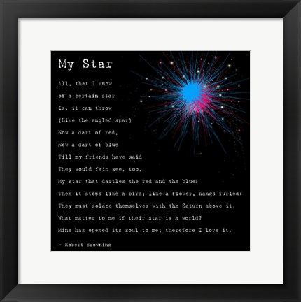 Framed My Star by Robert Browning Print