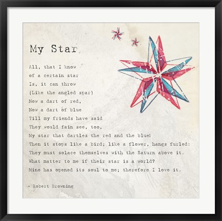 Framed My Star by Robert Browning - square Print