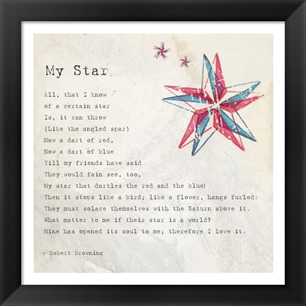 Framed My Star by Robert Browning - square Print