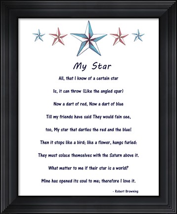 Framed My Star by Robert Browning - white Print