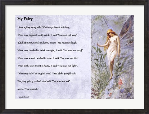 Framed My Fairy by Lewis Carroll - horizontal Print