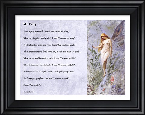 Framed My Fairy by Lewis Carroll - horizontal Print