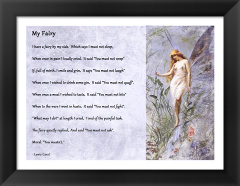 Framed My Fairy by Lewis Carroll - horizontal Print