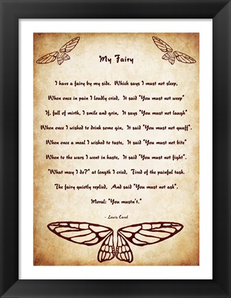 Framed My Fairy by Lewis Carroll - tall Print