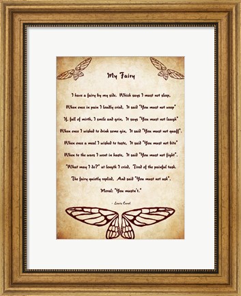 Framed My Fairy by Lewis Carroll - tall Print