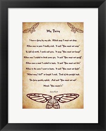 Framed My Fairy by Lewis Carroll - tall Print