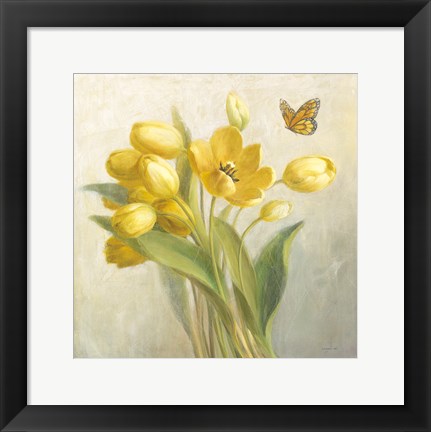 Framed Yellow French Tulips Print