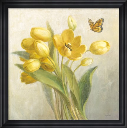 Framed Yellow French Tulips Print