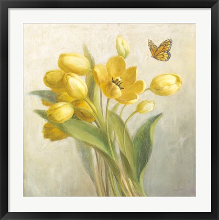 Framed Yellow French Tulips Print