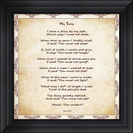 Framed My Fairy by Lewis Carroll - square Print