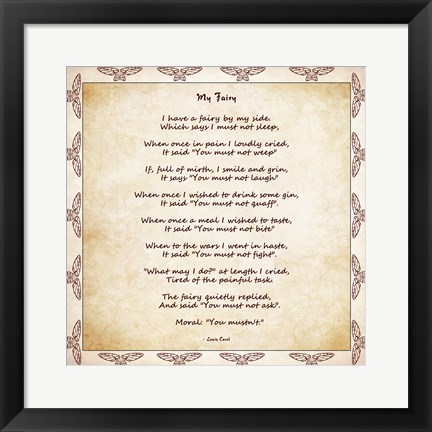 Framed My Fairy by Lewis Carroll - square Print